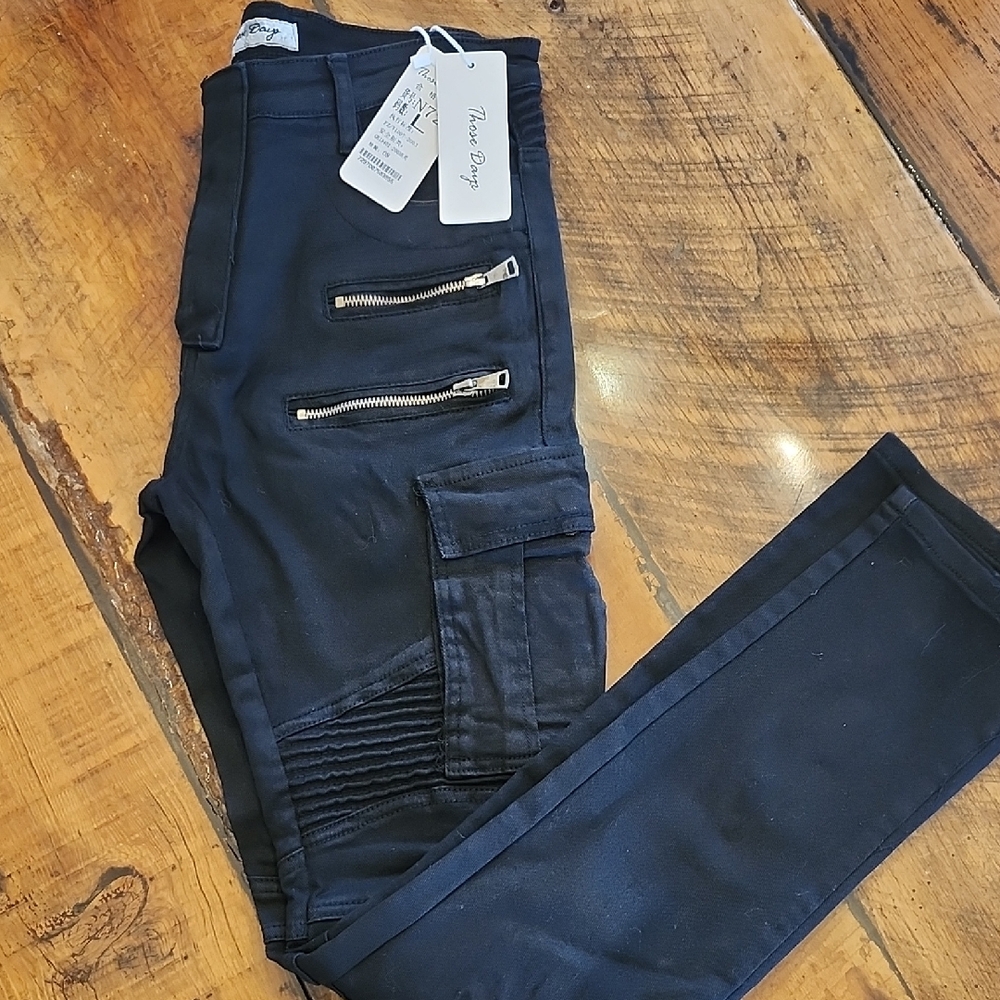 Black Moto Style Pant